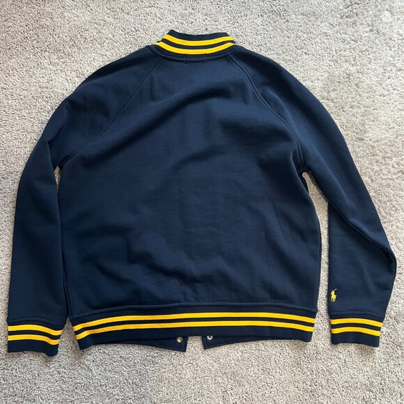 Polo Ralph Lauren Mens Navy Varsity Style Cardigan Jacket Large - Picture 3 of 6